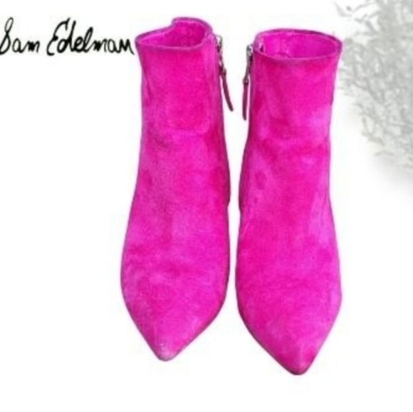 Sam Edelman Hot Pink High Heel Ankle Boot Ulyssa Ulissa Bootie Shoe Women 7 - Picture 4 of 11